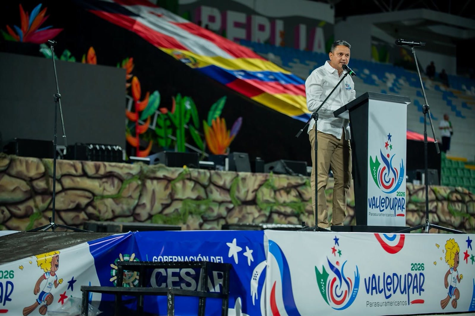 Elmer Jiménez presentando los II Juegos Parasuramericanos Valledupar 2026
