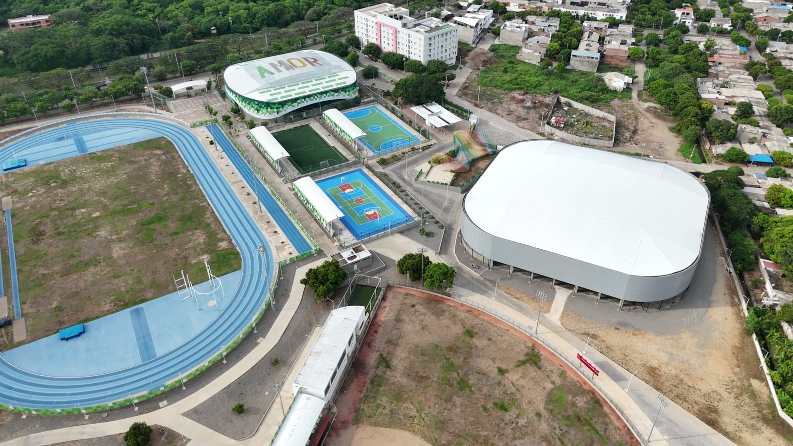 Vista aérea del complejo deportivo de Valledupar